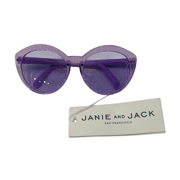 NWT Janie and Jack White Pleated Sun Hat and Purple Cat Eye Sunglasses Bundle - Picture 7 of 9